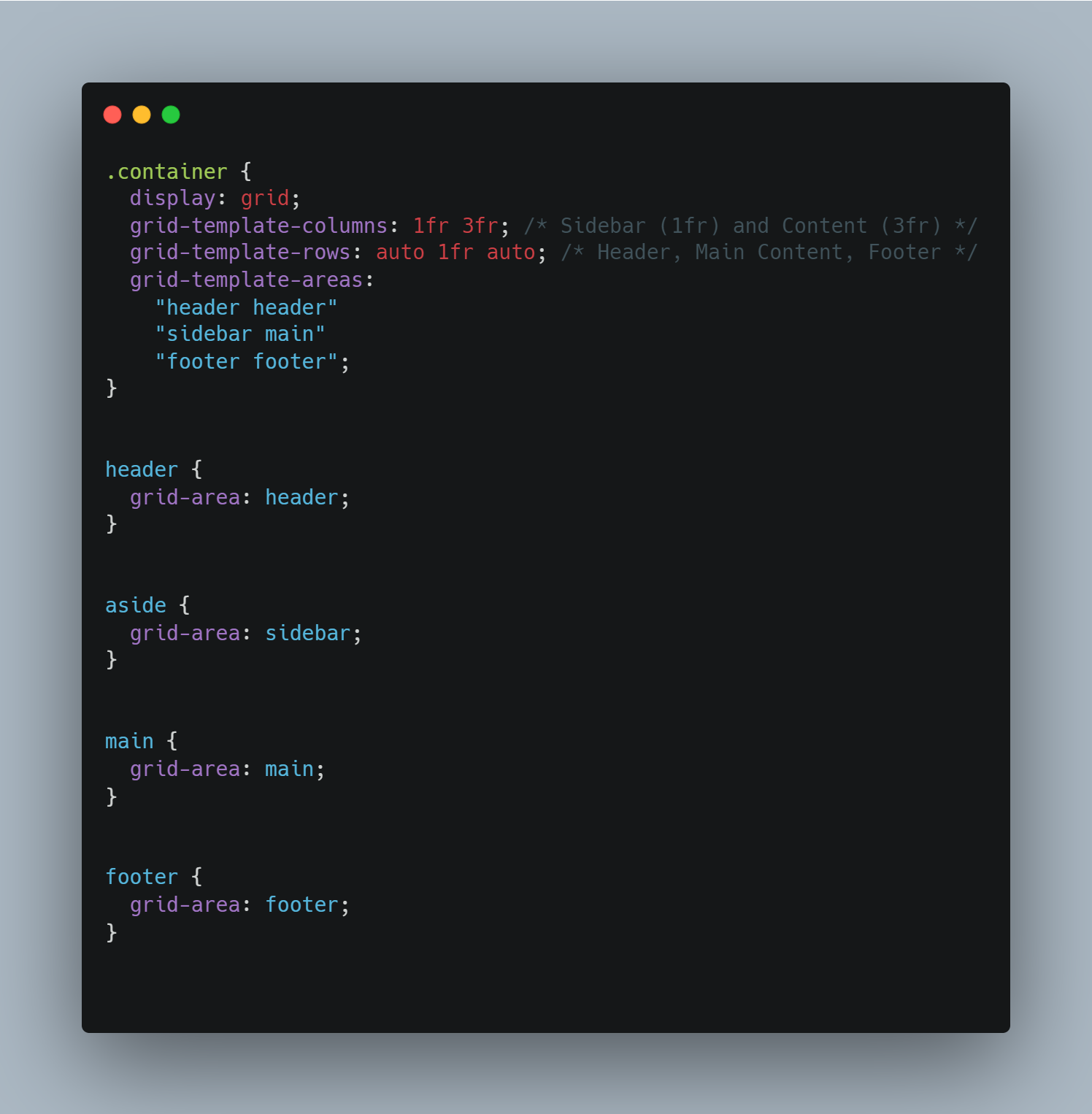 Grid Layout Code