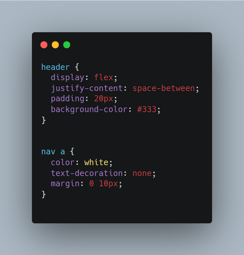 Use of Flexbox to align the navigation items
