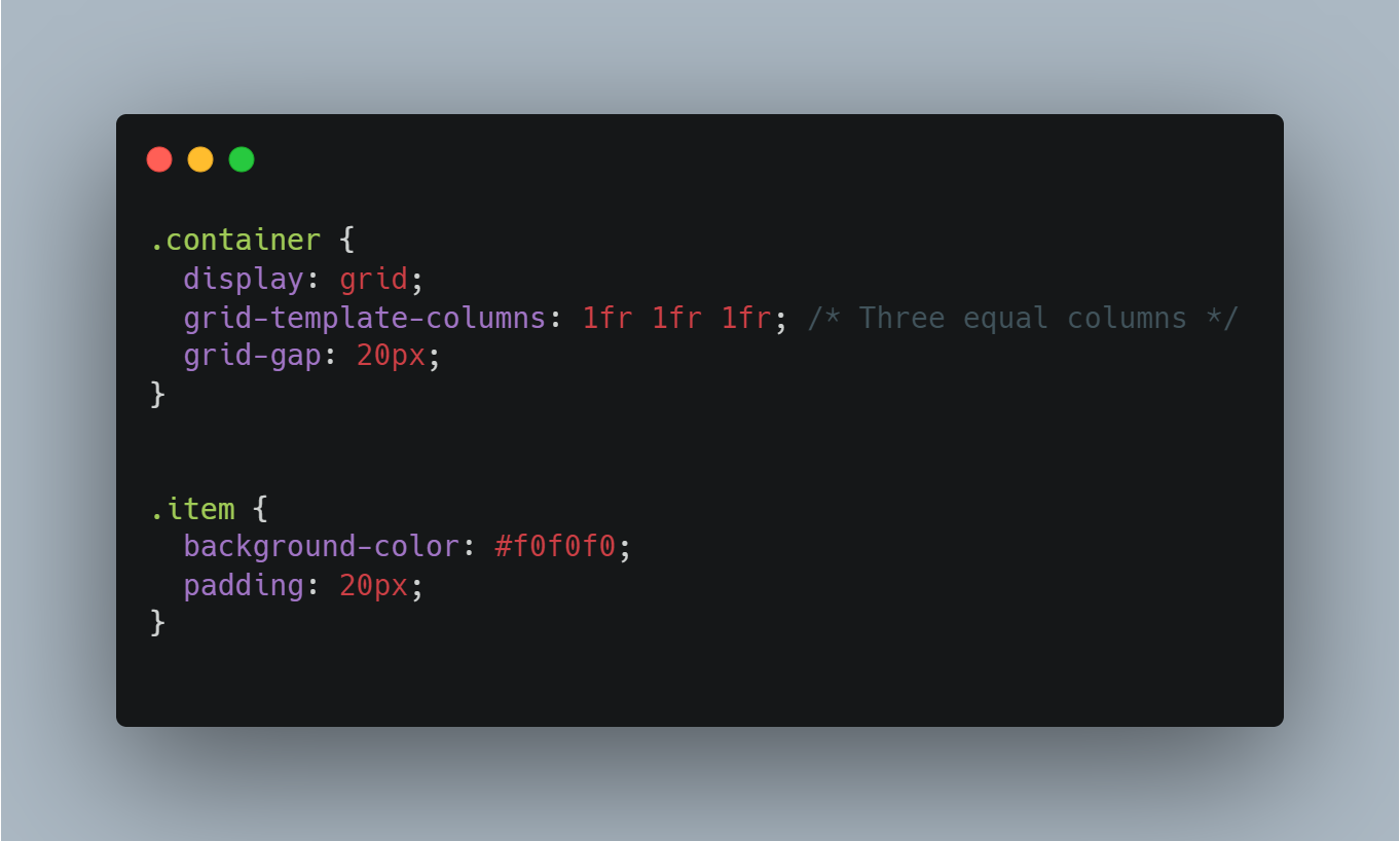 3-column grid layout using CSS Grid